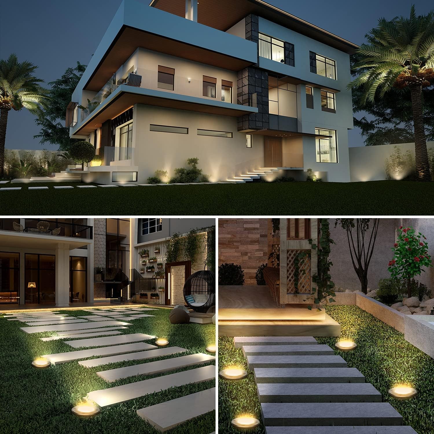 8 PCS 5W LED Landscape Lights In-ground Well Light 12V Garden Outdoor Lamp 6000K