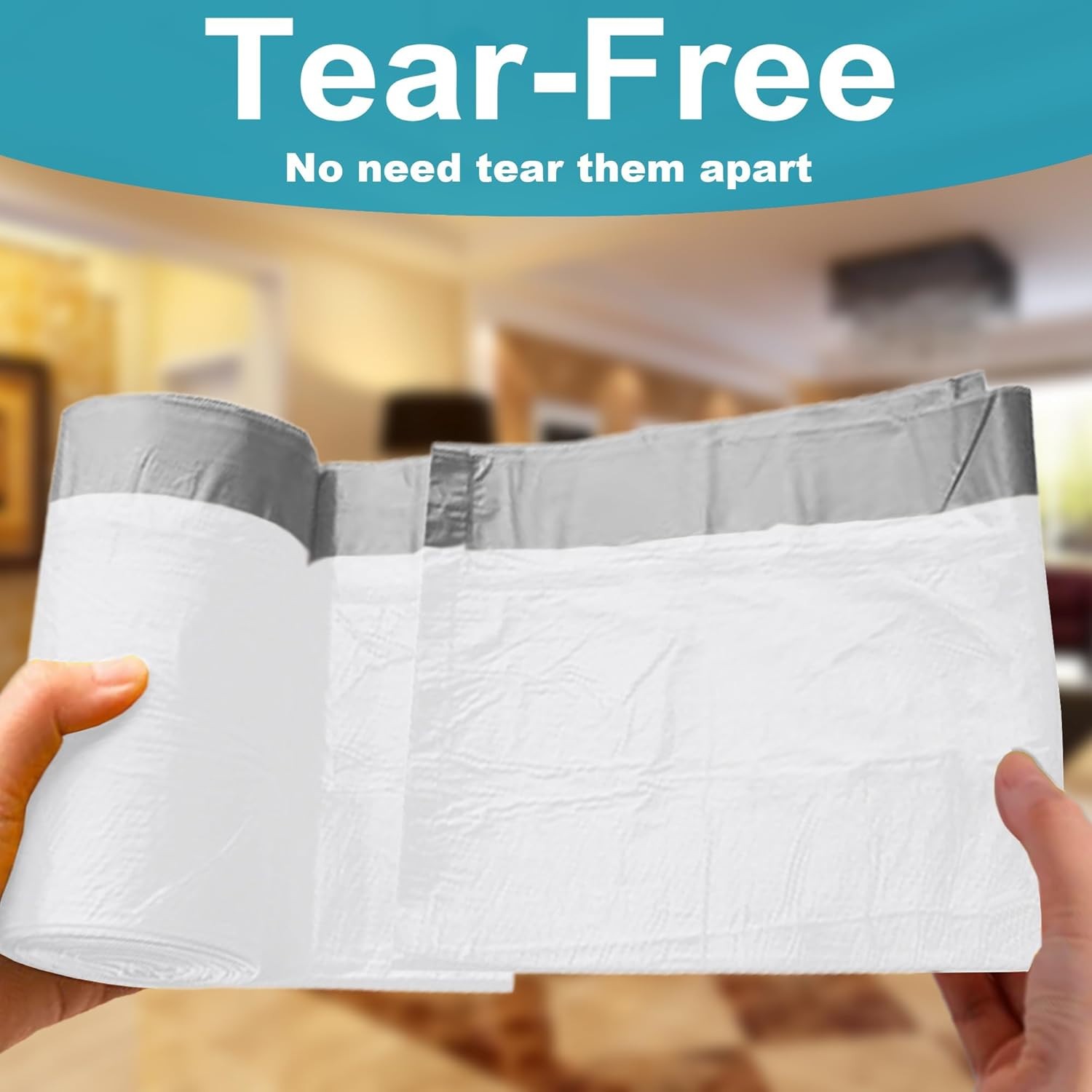 8 Gallon Drawstring Trash Bags 100 Count 1.0 Mil Kitchen Liners