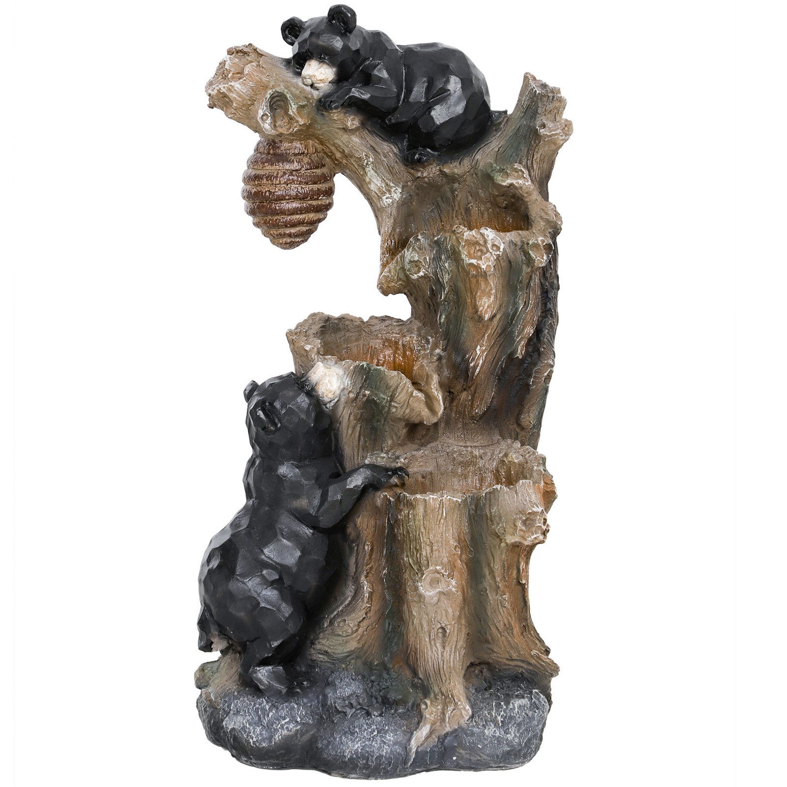 Outsunny 22.4″ 3-Tier Outdoor Water Fountain with LED Lights, Pump