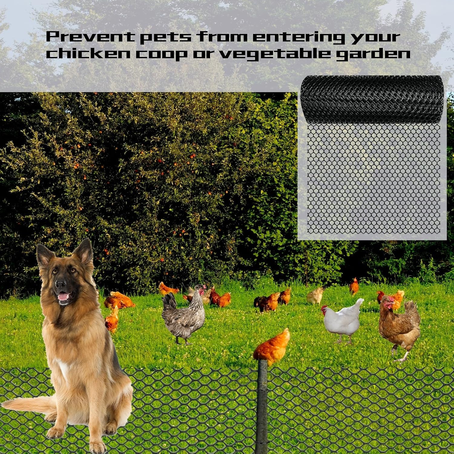 Black Plastic Wire Mesh Fence Plastic Chicken Wire Fence Mesh 7.87IN X5.91Ft Bes