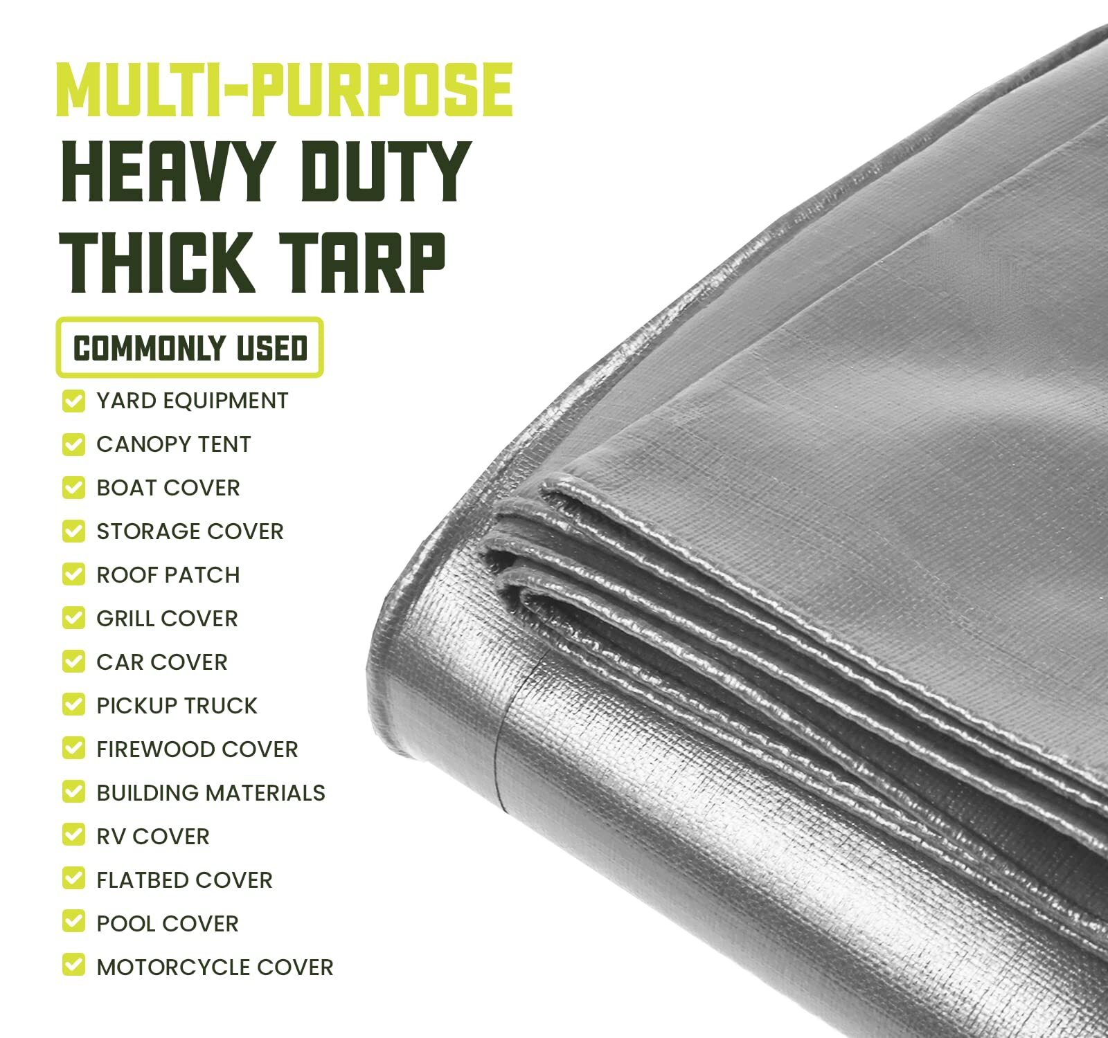 Core Tarps Heavy Duty 8 Mil Tarp Cover Waterproof UV Resistant Rip and Tear