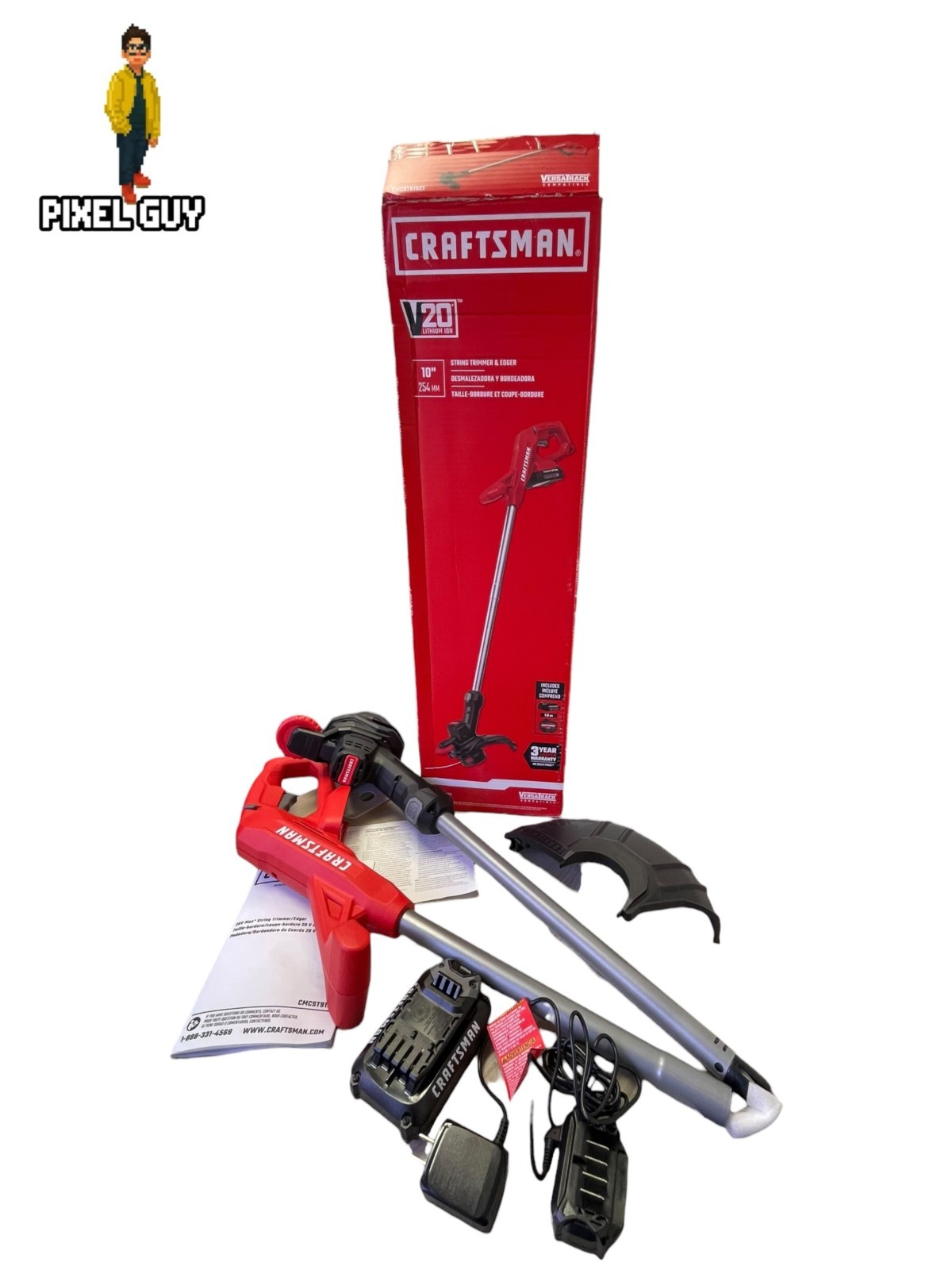 CRAFTSMAN Weedwacker V20 Cordless 10 in. String Trimmer & Edger (Bad Battery)