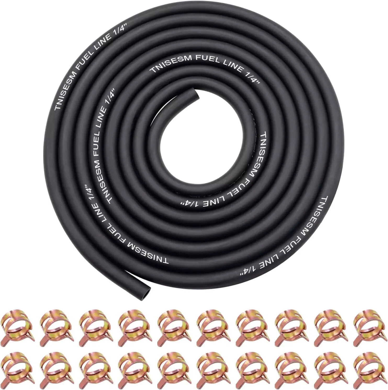 1/4 Inch ID Fuel Line Hose 10Ft + 20 Hose Clamps for Small Gas Engines-Free Ship