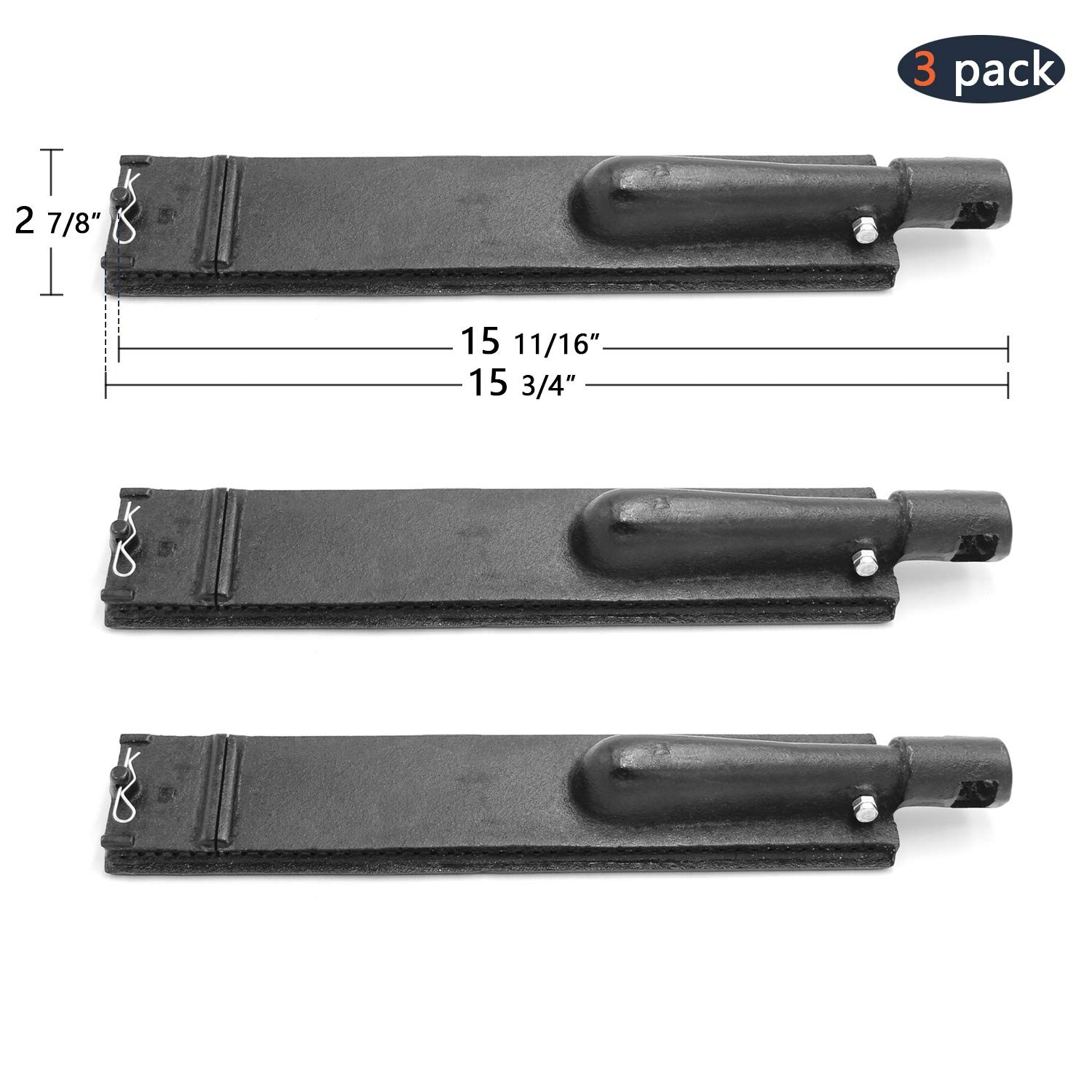 Hongso 15 3/4 Inches Cast Iron Burner Replacement for BBQ Barbeques Galore Turbo