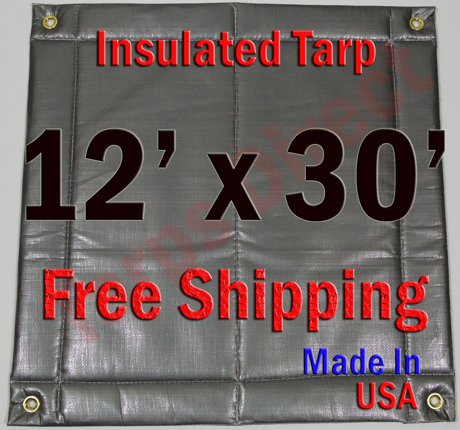 12′ x 30′ Insulated Poly Tarp 1/4″ Foam Core Concrete Padding Wall Cushion Kiln