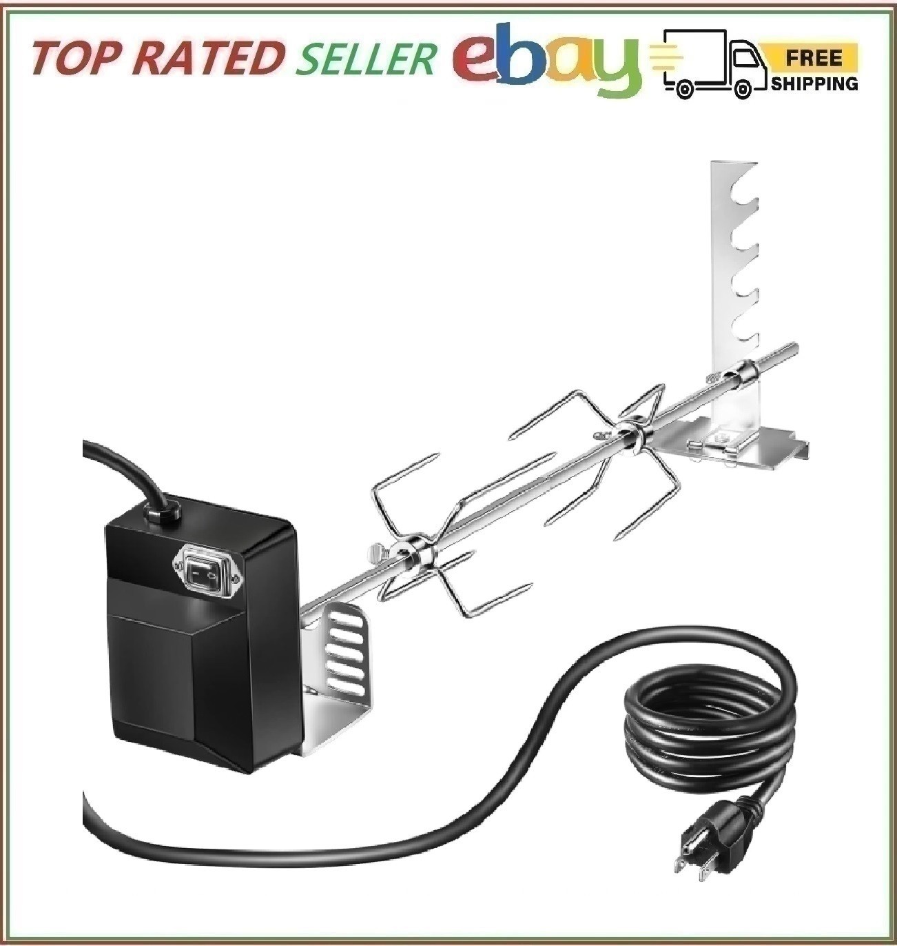 Dreyoo Universal Rotisserie Grill Kit, UL Certification Automatic Rotating BB…