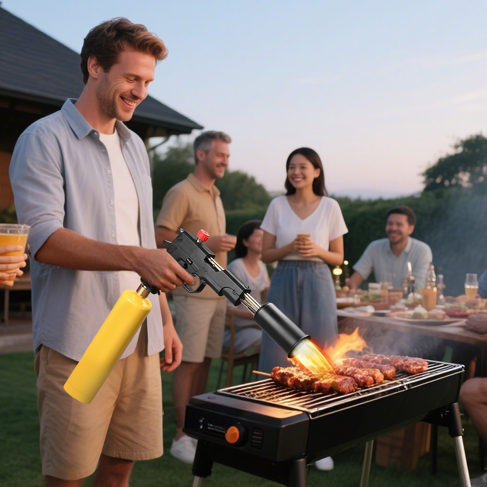 DOMINOX Powerful Propane Torch, Adjustable Torch Burner by Propane, MAP and MAPP