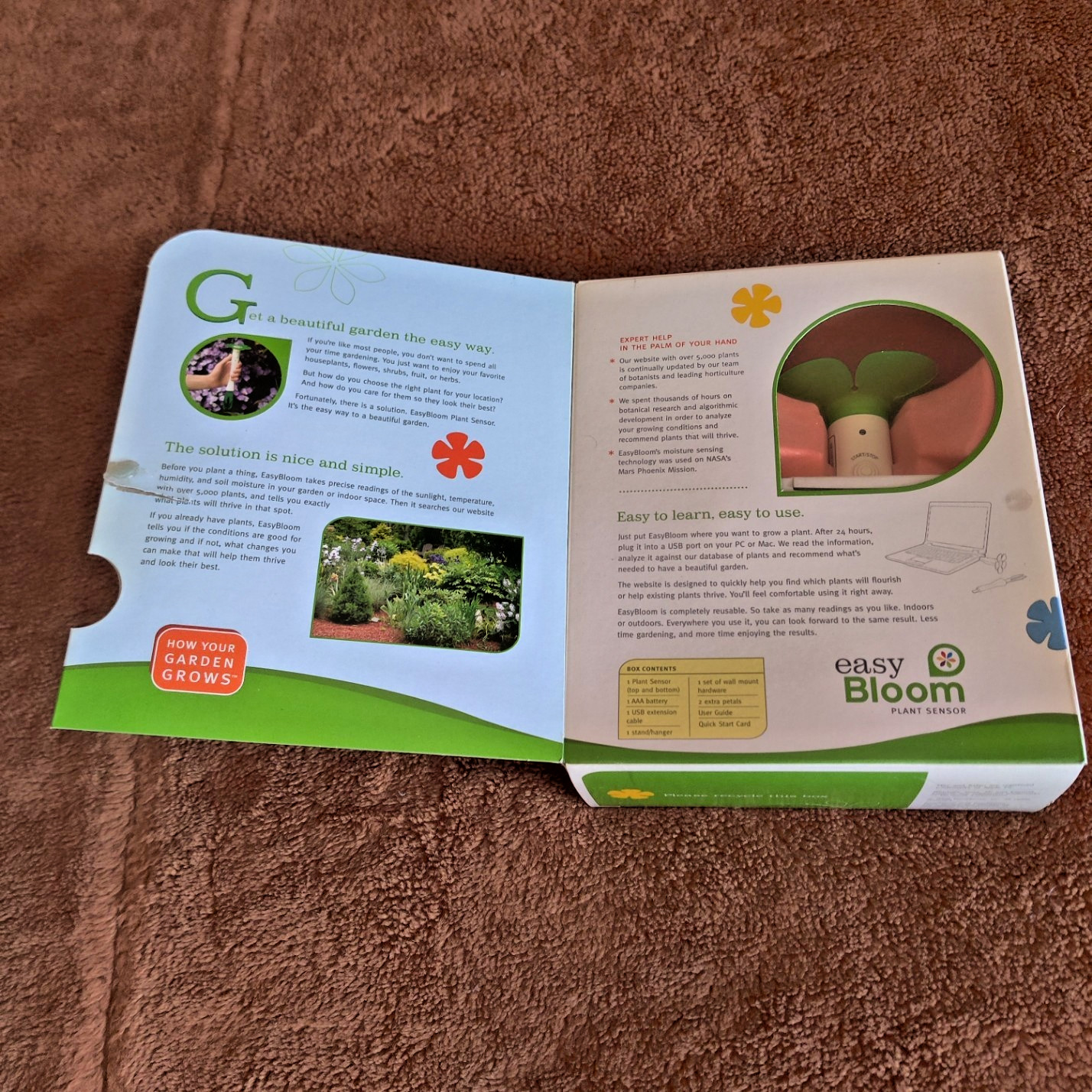 NEW Easy Bloom Plant Sensor Measures pH, Sunlight, Temperature PC or Mac EASY Us