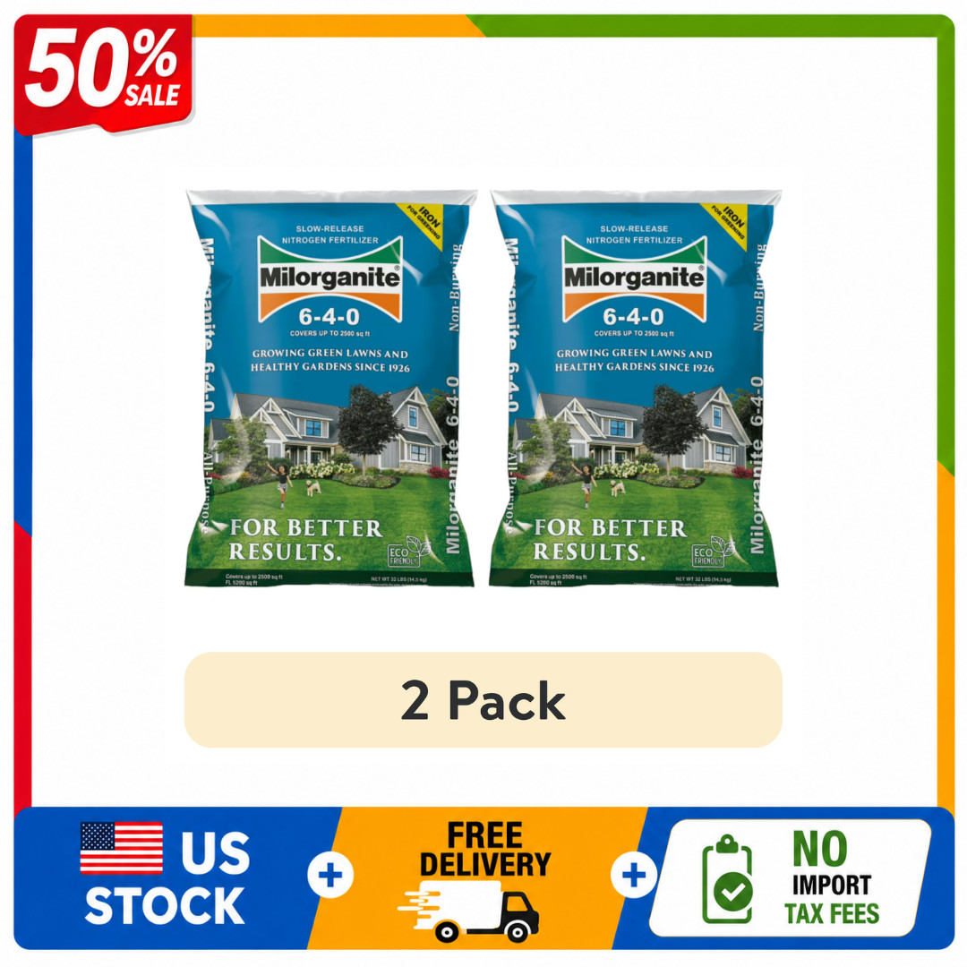 Milorganite All Purpose Lawn Food Fertilizer 32 lb 2-Pack