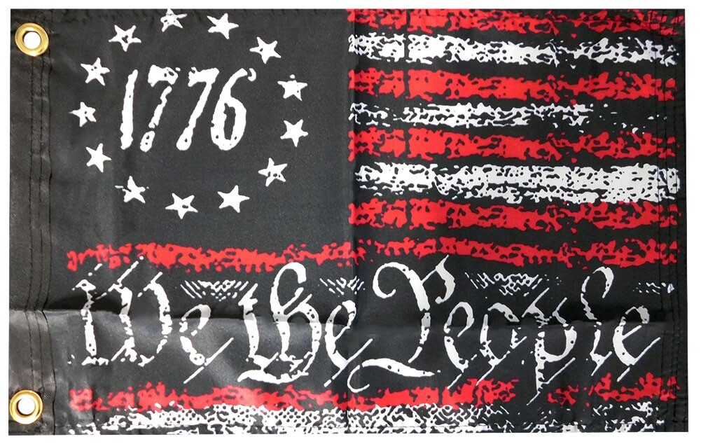 1776 Betsy Ross We The People Distressed 12″x18″ 100D Woven Poly Nylon Boat Flag