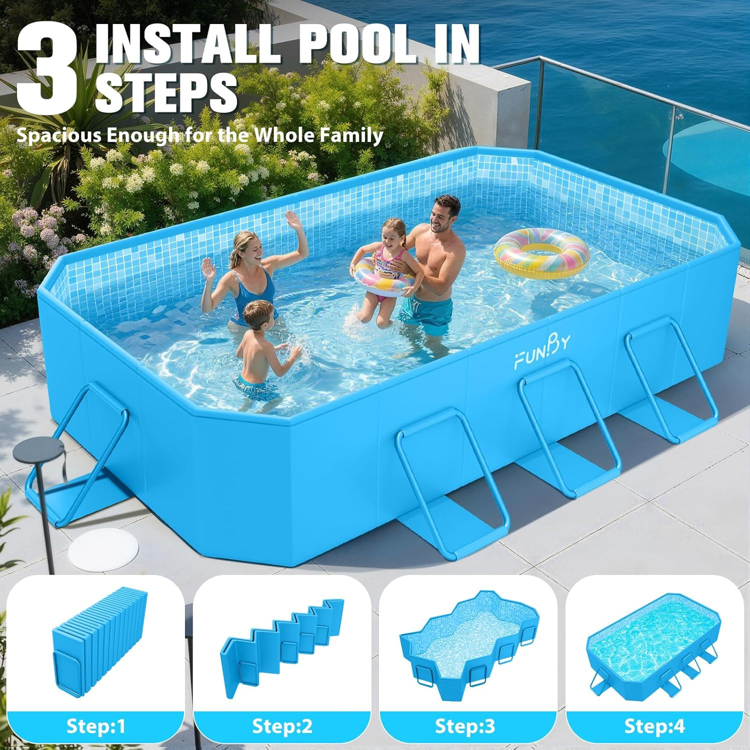 Large Foldable Pool, Foldable Swimming Pool, Large Foldable Pool for Adults, Non