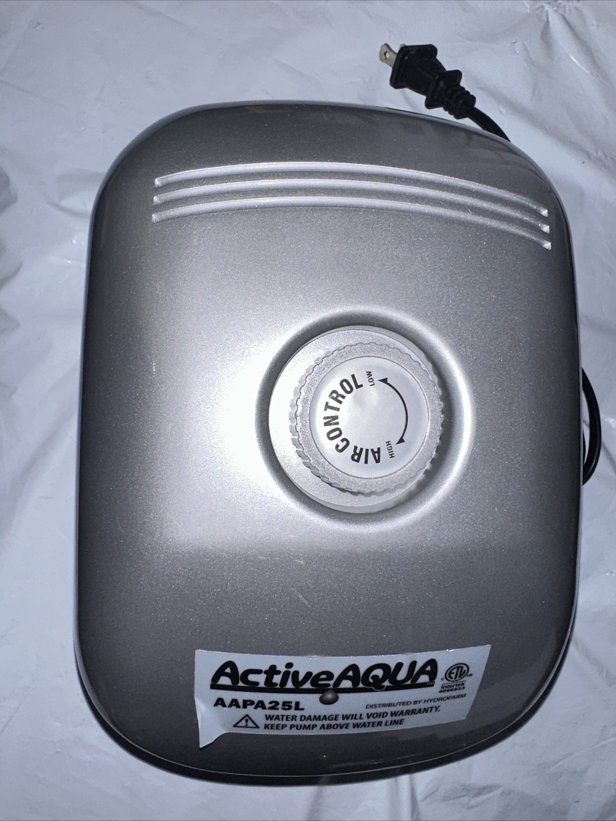 AAPA25L Active Aqua Air Pump, 8 Outlets, 12W, 25 L/Min, 25L, White Open Box