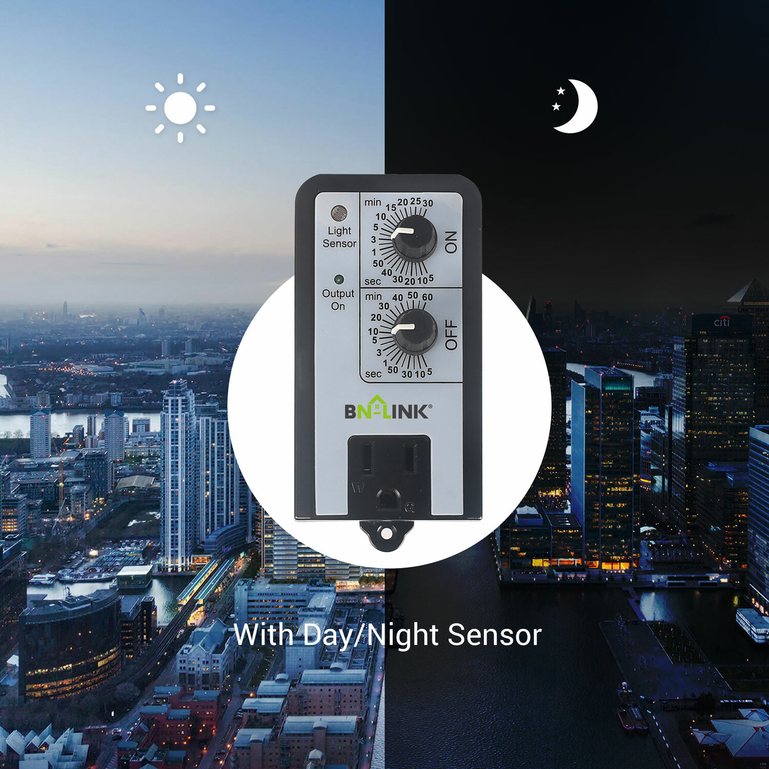 BN-LINK Short Period Repeat Cycle Timer 24 Hours ON OFF Controls Plug In Delay