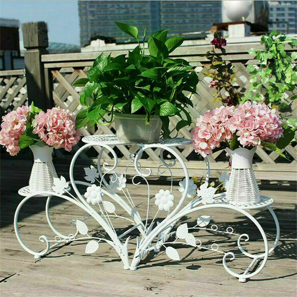 Set Of 2 DIY Matching Plant Stand Entryway Garden Wedding Flower Shelf Rack Deco