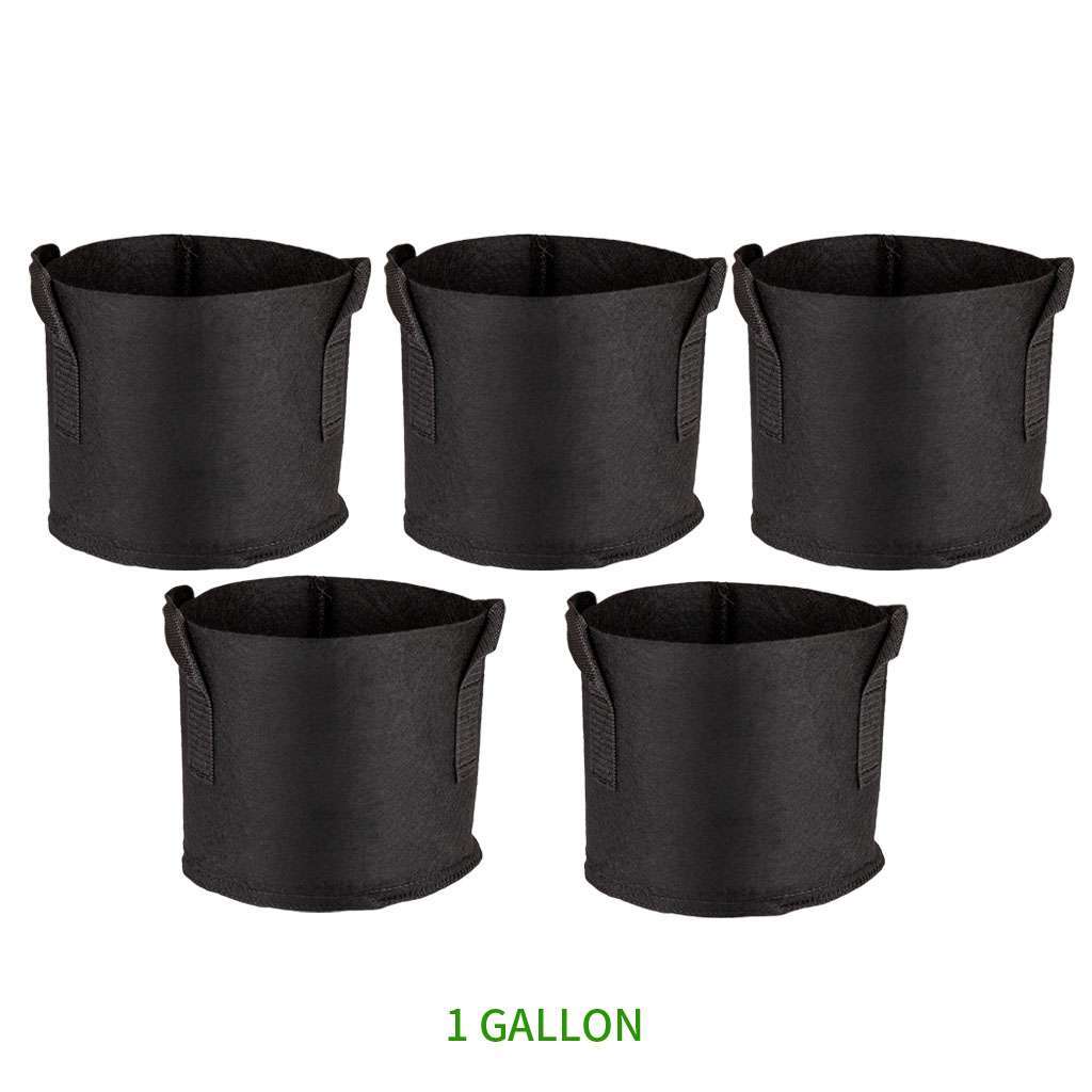 5PCS Plant Grow Bags Fabric Pot Nursery Soil Bag Thickened Nonwoven with Handles