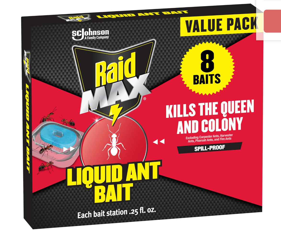 Raid Max Liquid Ant Bait For Indoor and Outdoor Use; 8 Bait Stations