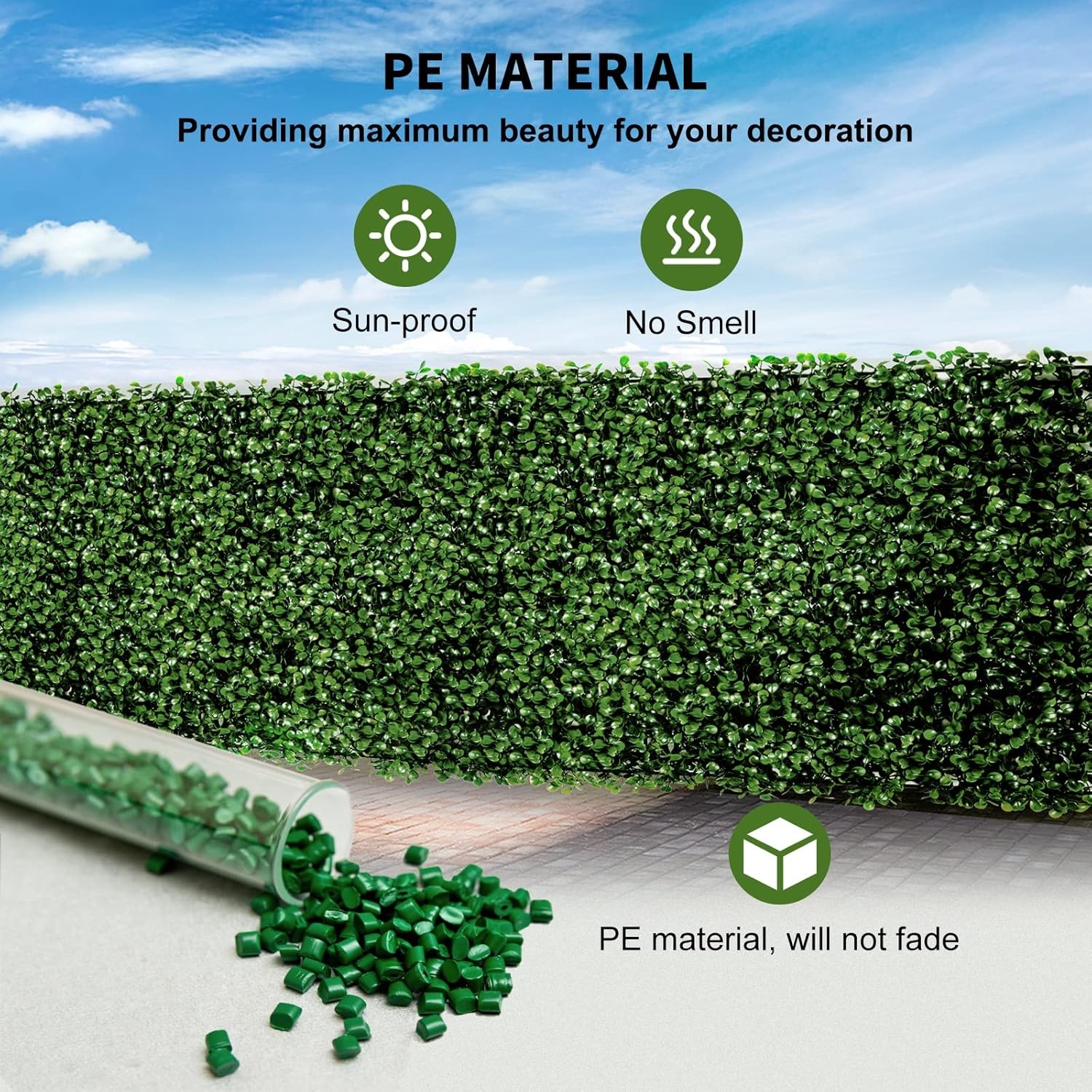 12/24p 20″x20″ Artificial Boxwood Wall Hedge Mat Decor Privacy Fence Panel Grass