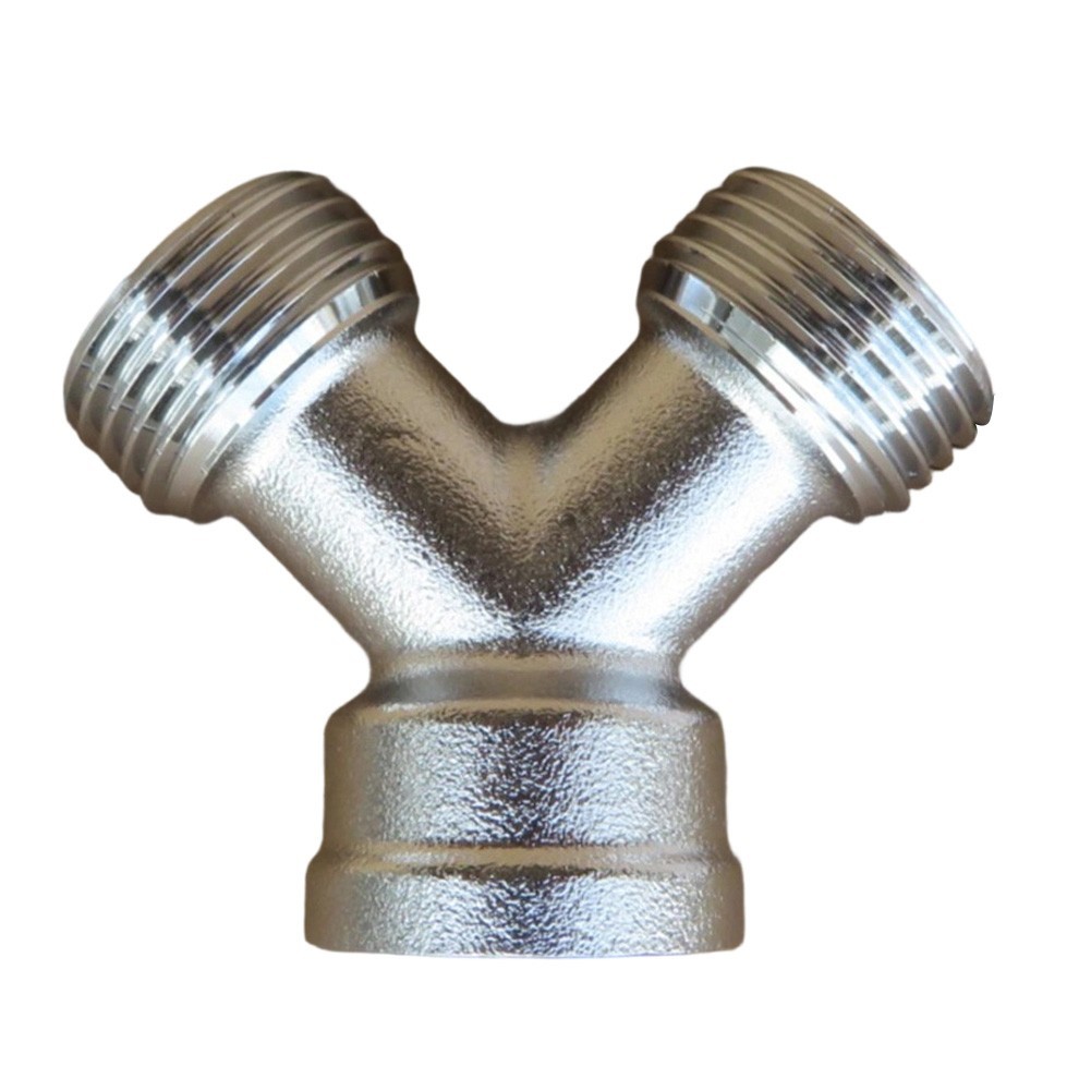 Brass Y Hose Connector 3/4 Dual Outlet for Garden Faucet Water Splitting