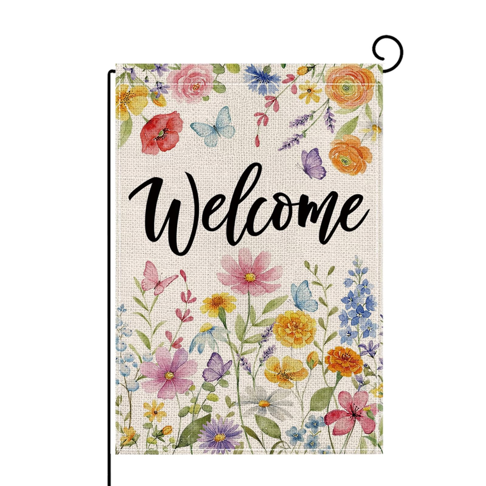 ONFAON Spring Summer Floral Welcome Garden Flag 12×18 Inch Double Sided Outside,