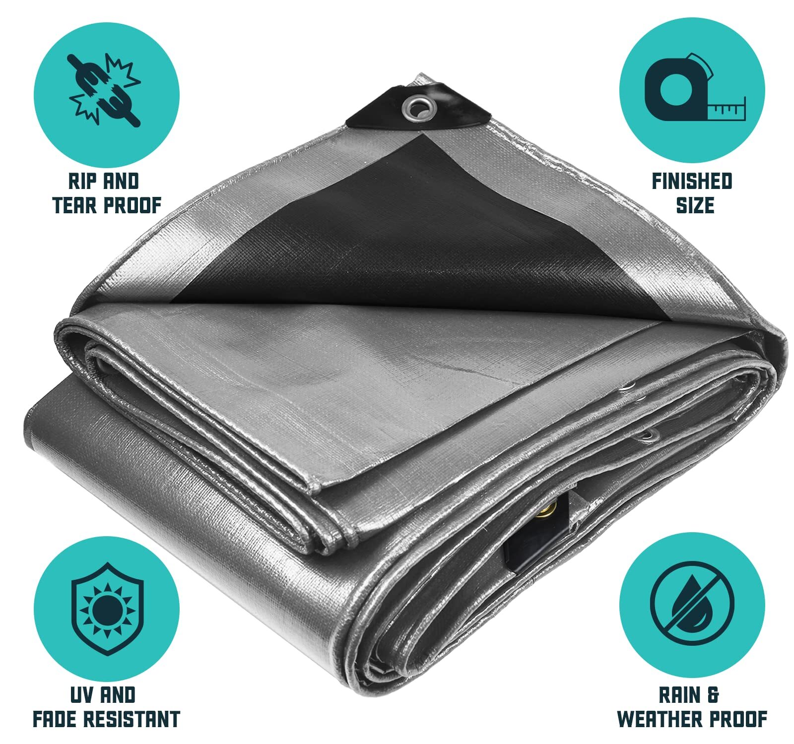 Core Tarps Extra Heavy Duty 16 Mil Tarp Cover Waterproof UV Resistant Rip and