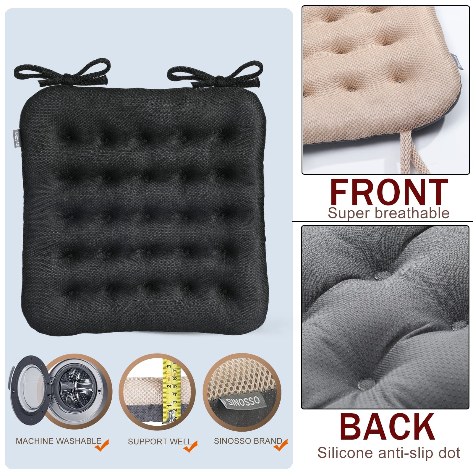 Excellent Support Effect Office Chair Cushion 1 Pack, Luxury Air Mesh Breatha…