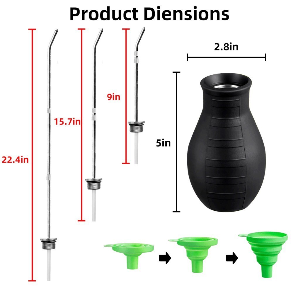 Diatomaceous Earth Powder Duster Extendable Long Tubes 9″ to 22″ Bulb Sprayer US