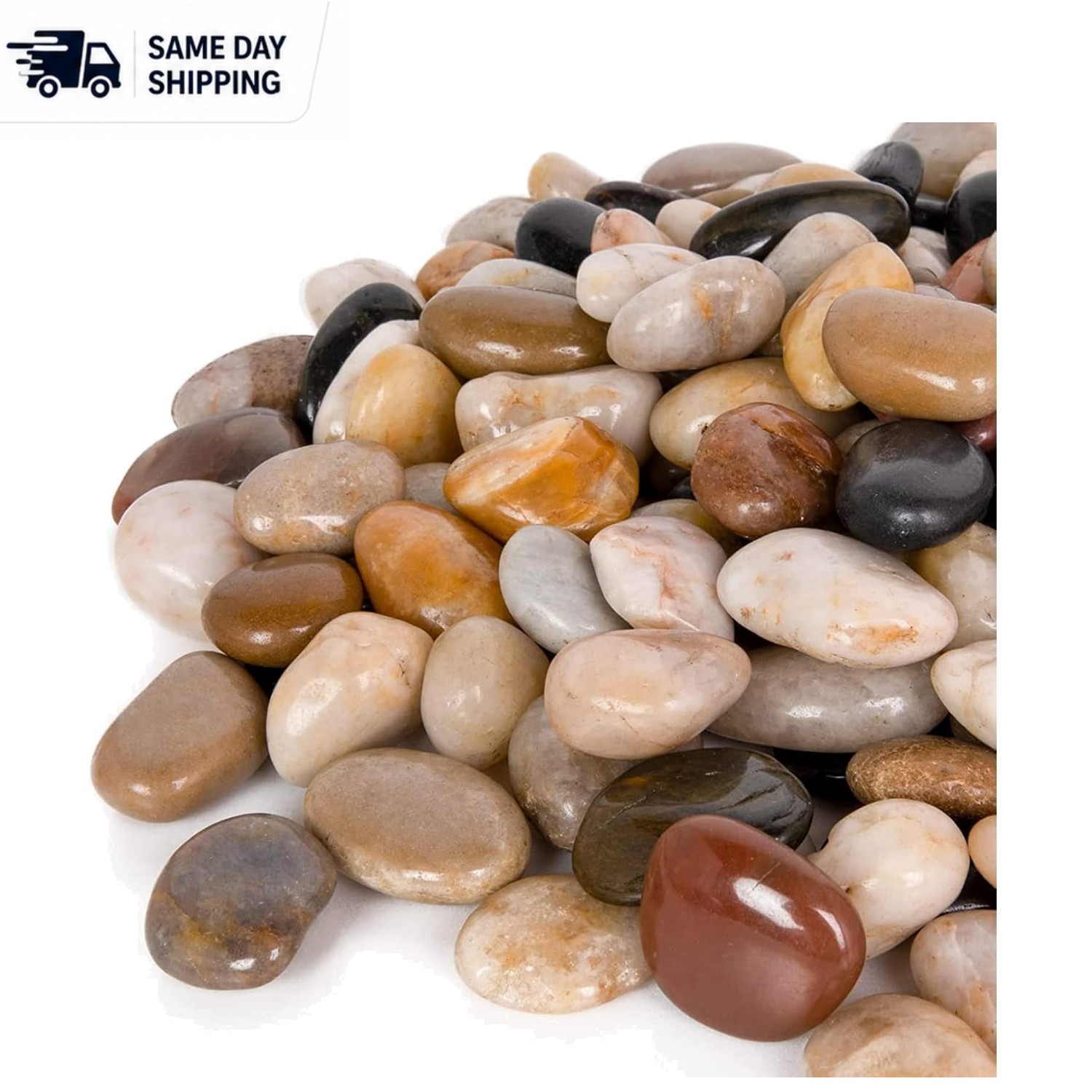 15 lb Eco-Friendly Polished Natural River Rocks for Elegant Landscaping & Decor