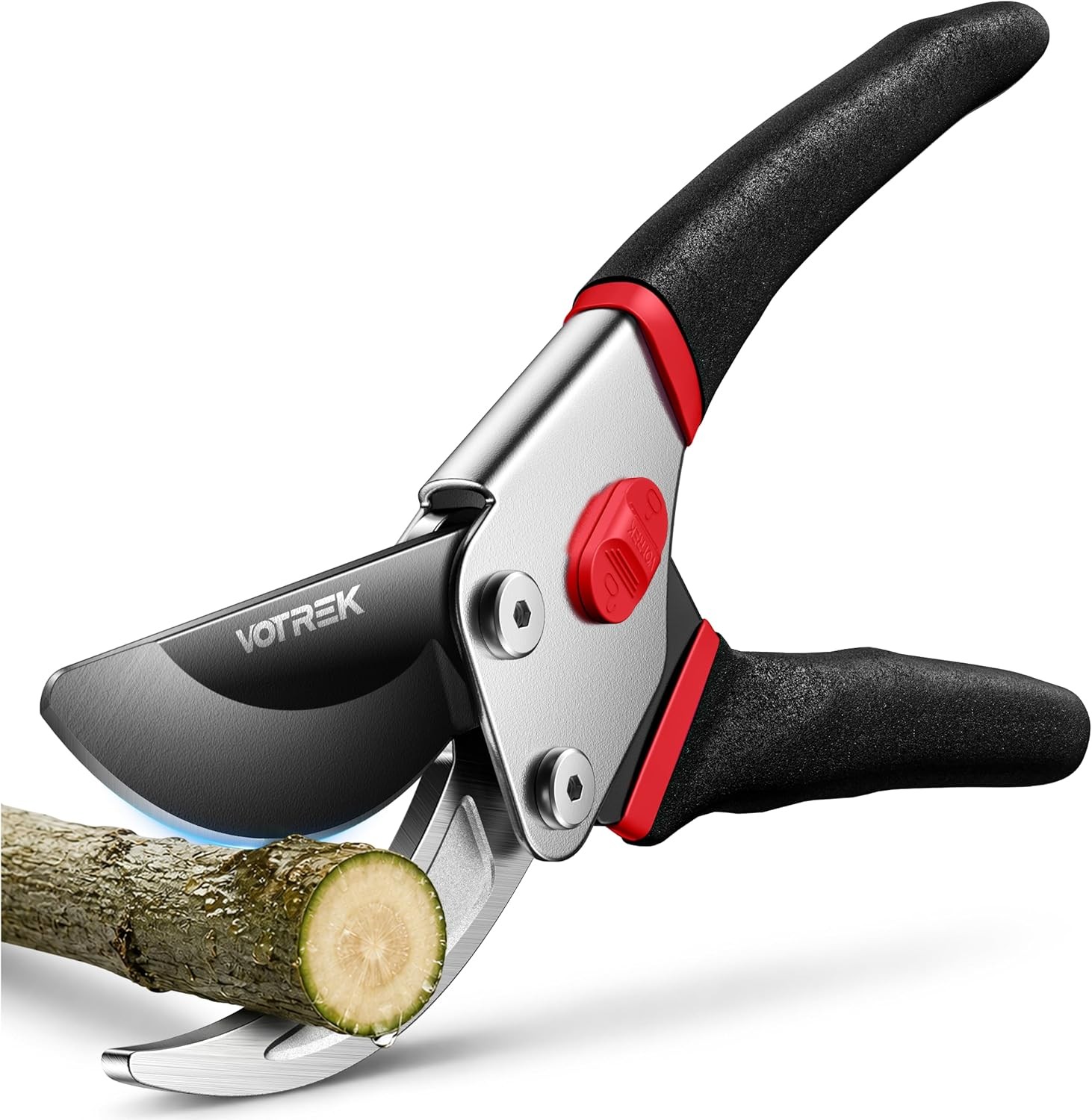8.5″ Bypass Pruner, Jam-Proof SK5 Blade, Ergonomic Grip for Weak Hands