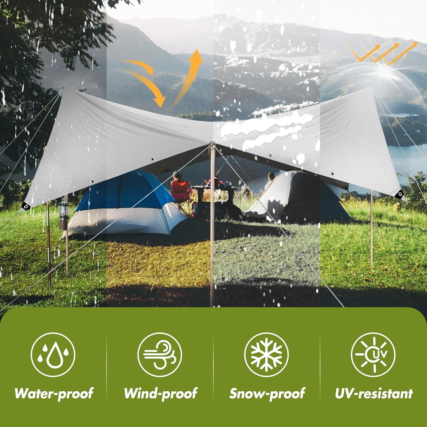 Core Tarps Heavy Duty 8×10 ft Waterproof Tarp UV Resistant Multipurpose Cover
