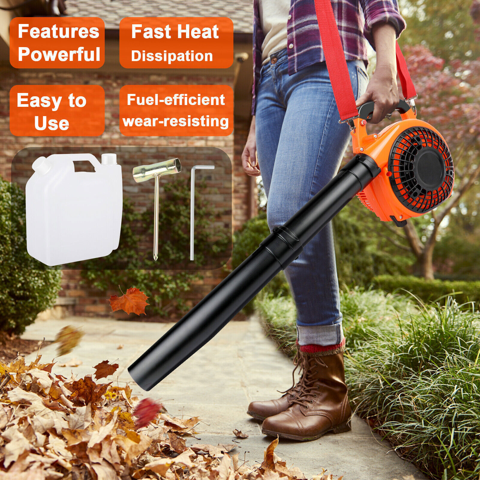 2 Cycle 26CC Handheld Gas Blower 275CFM 1.0 Hp Gas Powered Commercial Heavy Duty