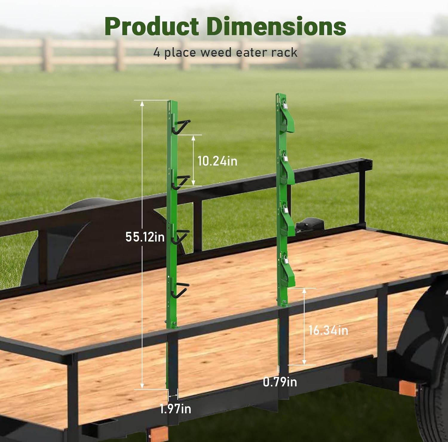 3-Place Weeder Trimmer Rack Holder for open Landscape Truck Trailer Lockable new