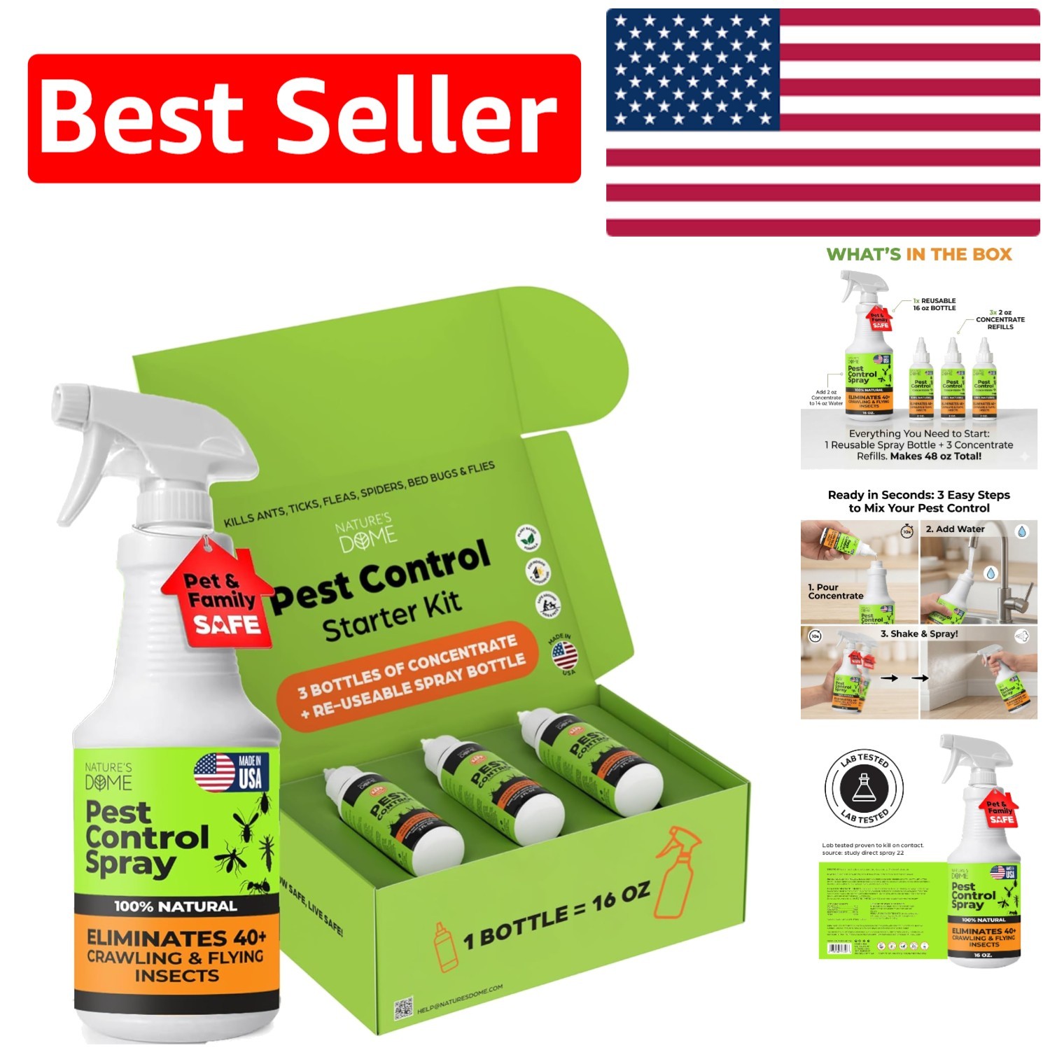 Eliminate Pests Easily: 3 Pack Citrus Spray with Reusable Sprayer – 48 Oz Total