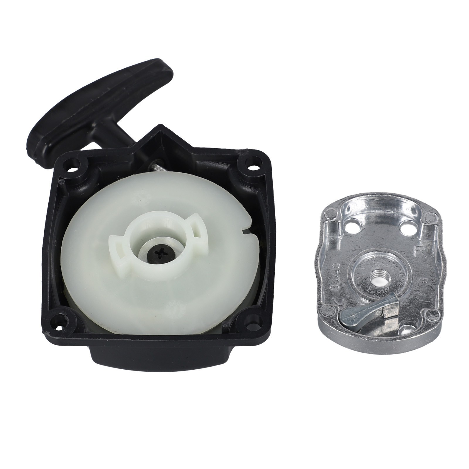 Black and Silver Recoiler for pull Kit for Trimmers and Lawnmowers