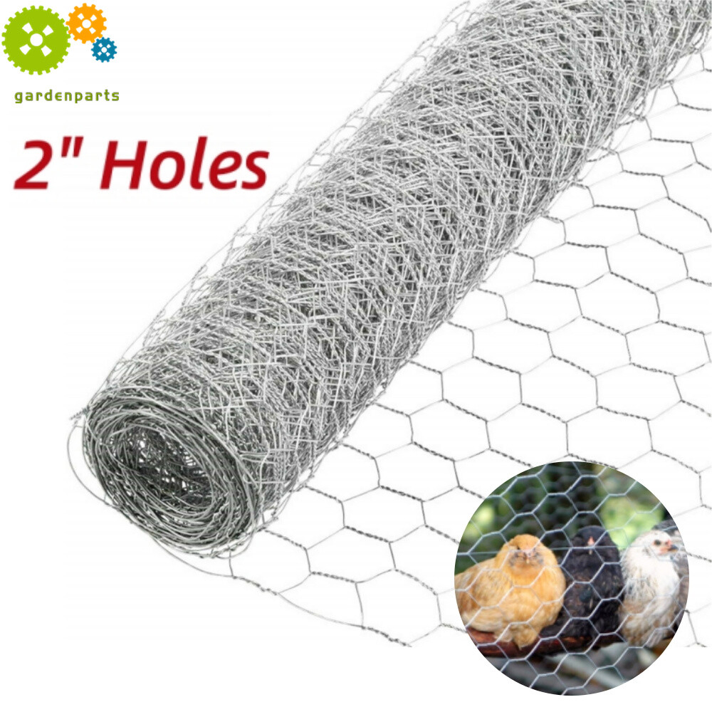 50/150Feet 2″ Holes Galvanized Poultry Net – Metal Fencing / Chicken Wire