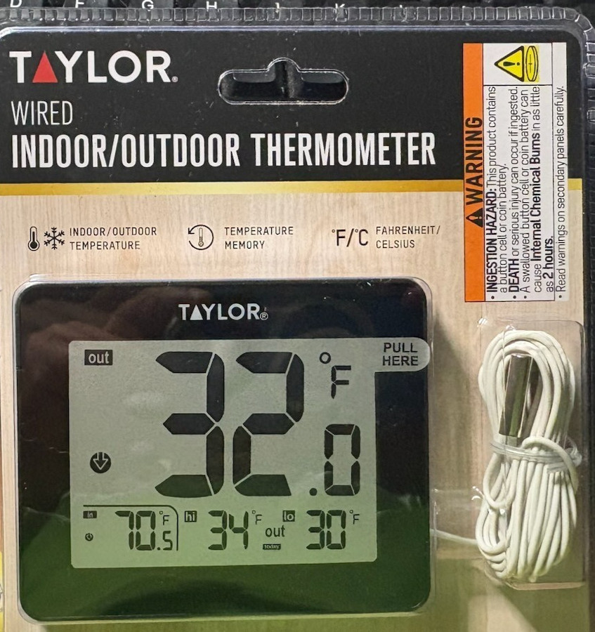 Taylor Wired Digital Indoor/Outdoor Thermometer SEALED BRAND NEW