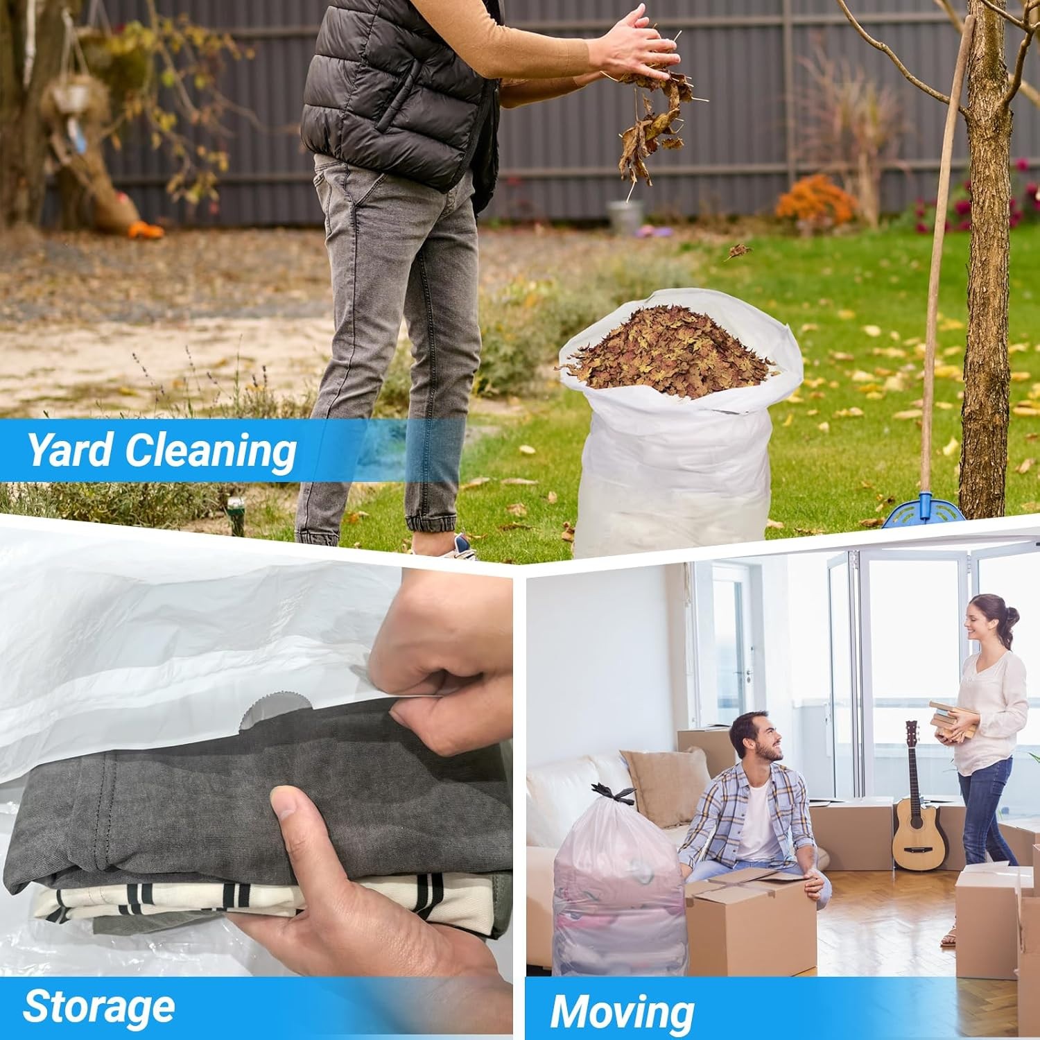 8 Gallon Drawstring Trash Bags 100 Count 1.0 Mil Kitchen Liners