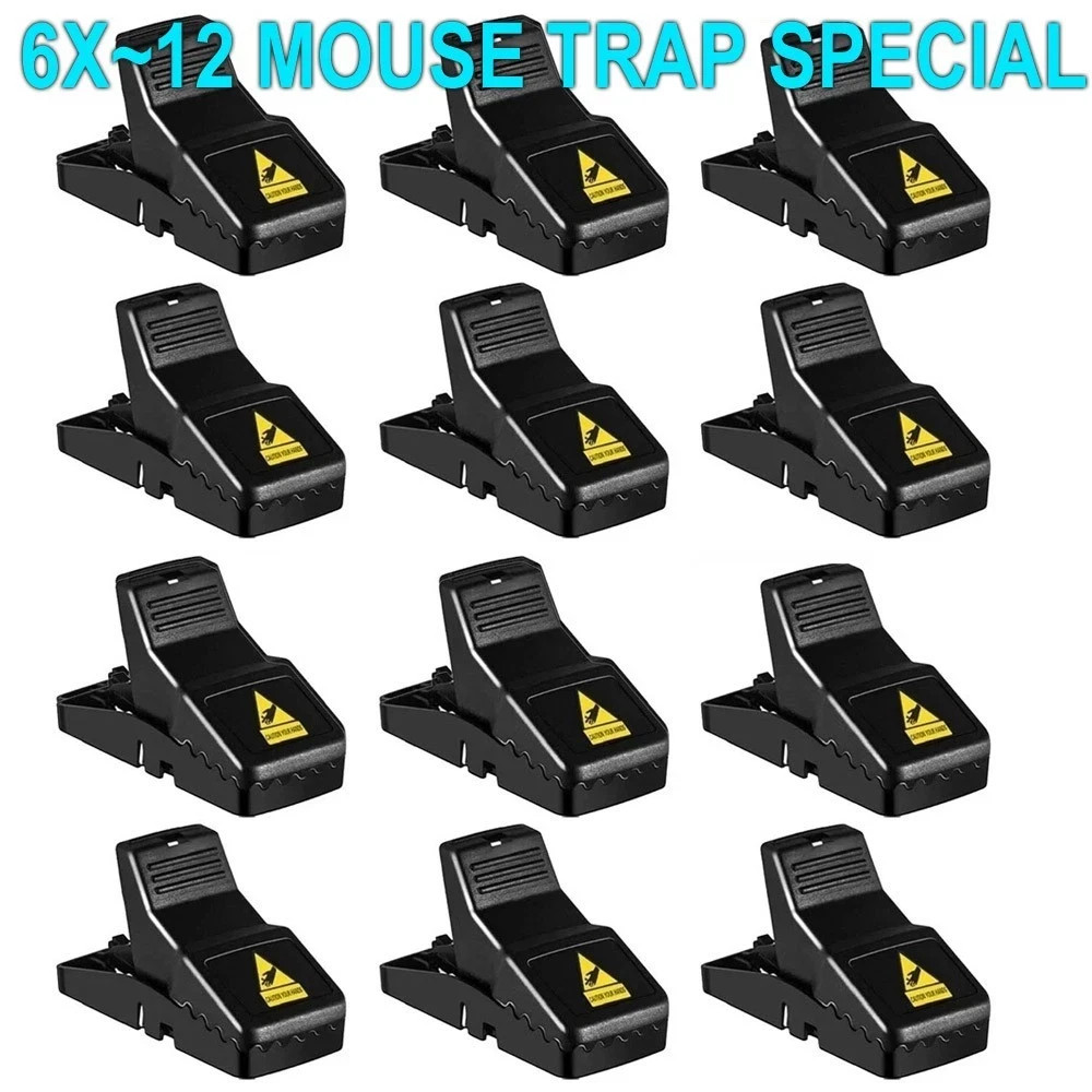 6~12X Pack Mouse Traps Rat Mice Killer Snap Trap Power Rodent Heavy Duty Pest