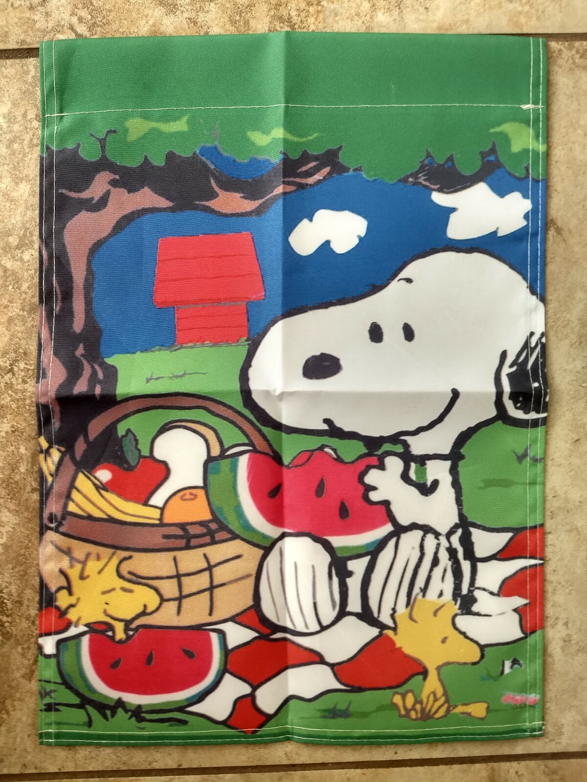 Peanuts Snoopy Woodstock Picnic 12×18 inches Garden Flag Summer/Spring