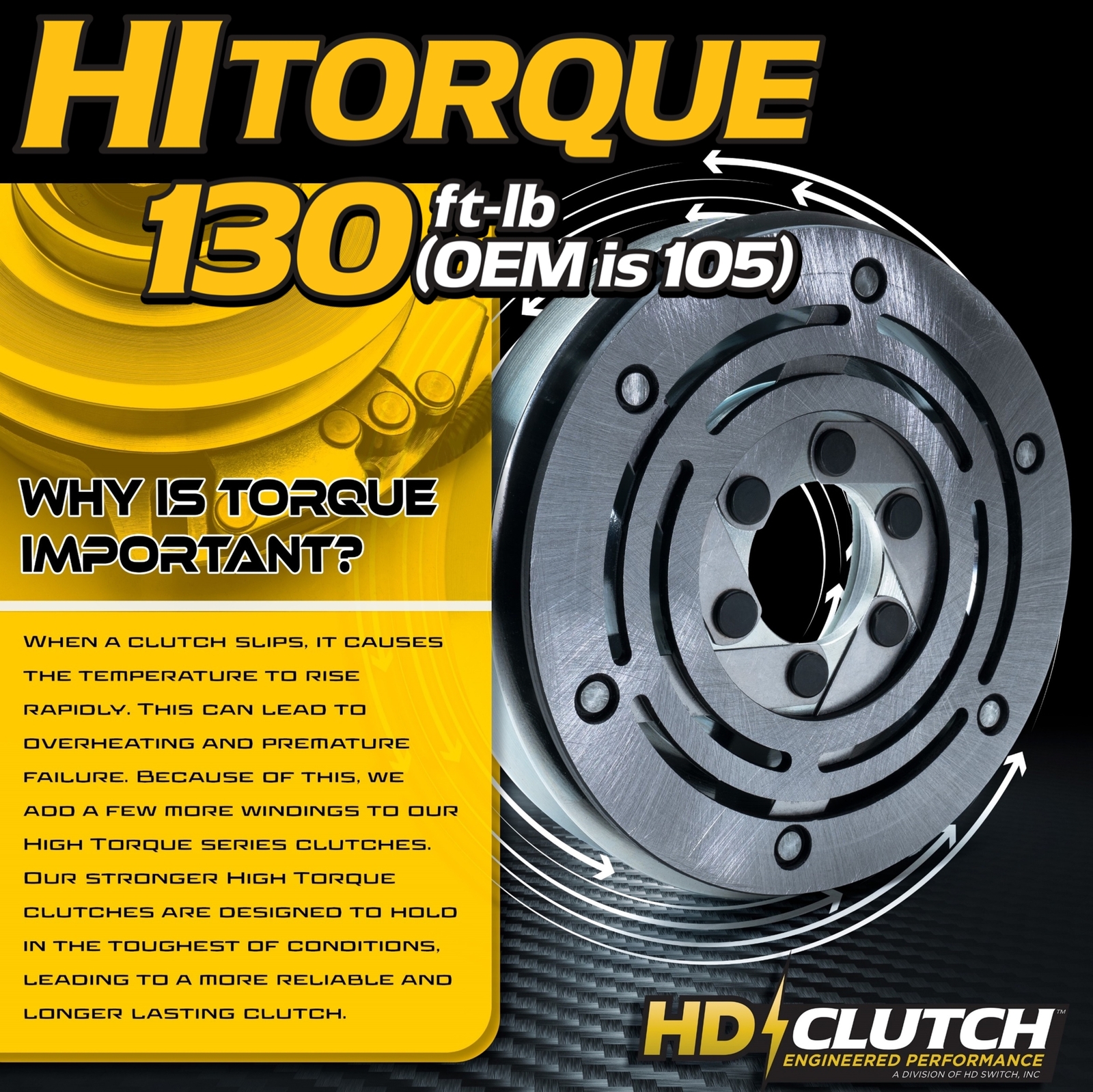 HiTorque 130ftlb PTO Clutch for Ariens Zoom 34 42 50 Edge 34 42 52 w/1.0″ Crank