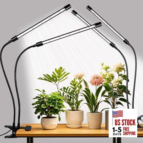 Grow Lights Upgrade 168 LEDs Clip Plant Lights for Indoor Plants, 2 Head 2 Pack