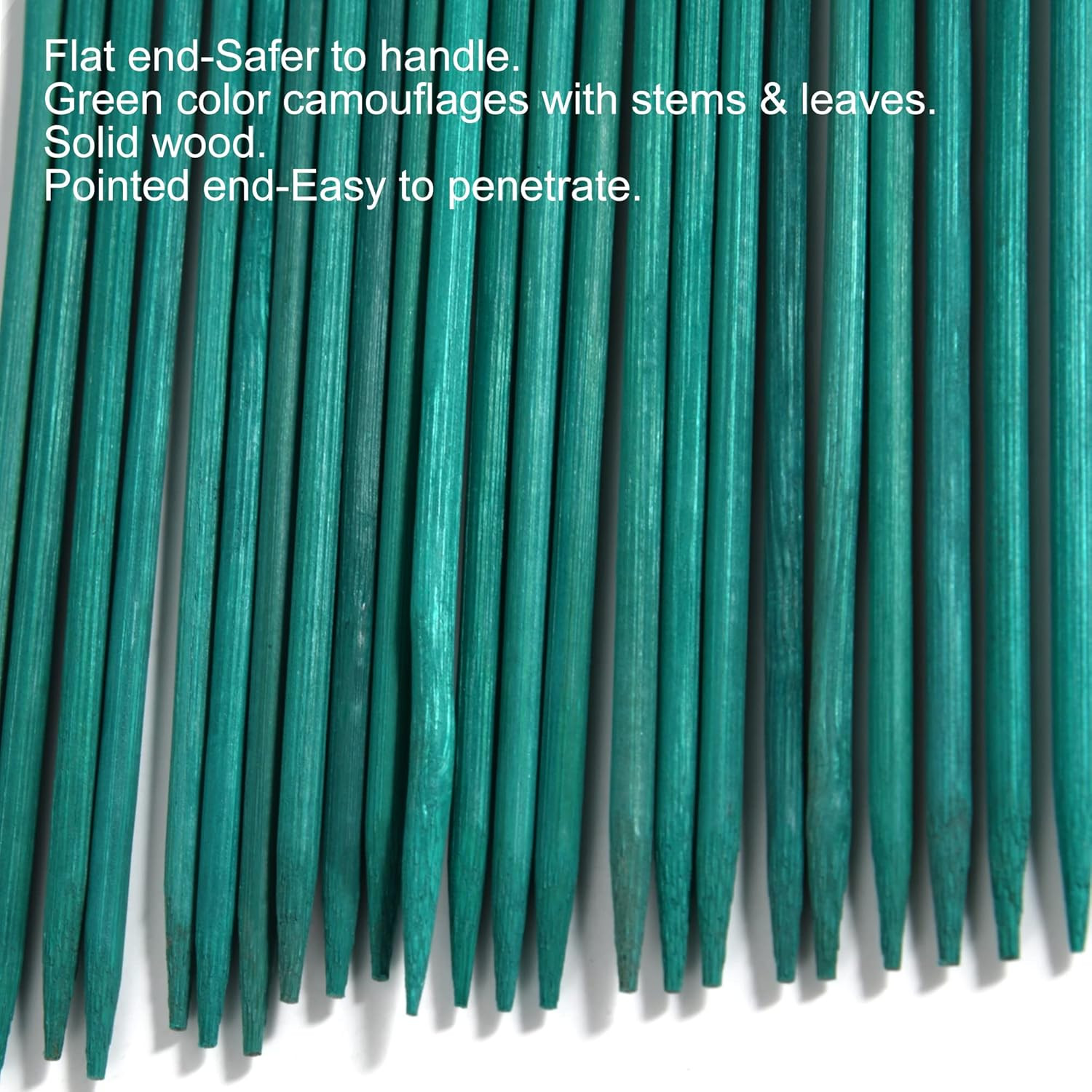 50 PCS 18″ Plant Sticks Support, Green Bamboo Sticks, Garden Wood Plant Stakes
