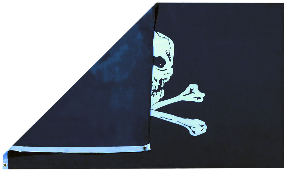 3×5 Pirate Skull N Bones Black White 100D Woven Poly Nylon 3’x5′ Flag Banner