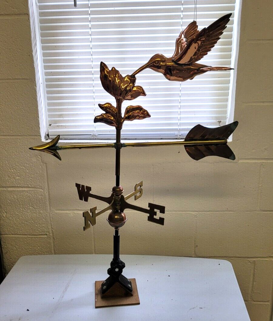 HUMMINGBIRD 3D COPPER weathervane,21″ ARROW,Cottage/shed /medium size