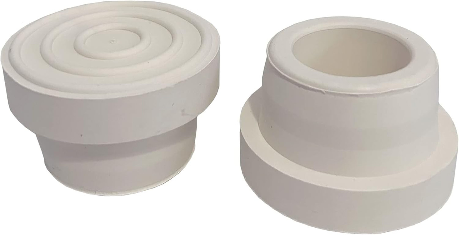 Set of Two White Ladder Bumpers for Swimming Pool Ladders