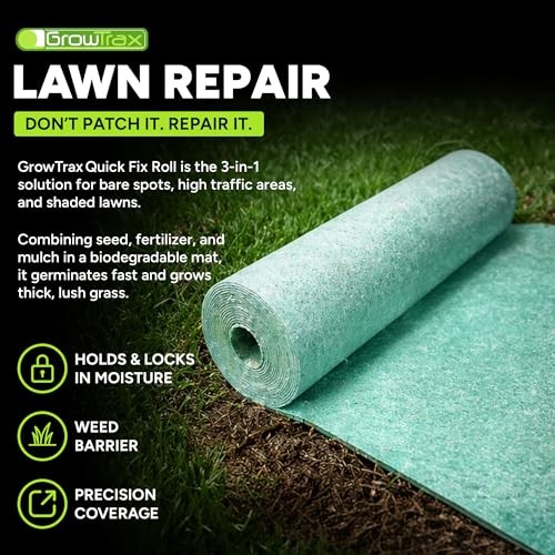 Biodegradable Grass Seed Mat, Year Round Green – 50 Sq Ft Quick Fix 50sqft