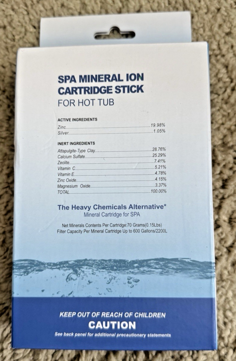 Hot Tub Mineral Silver Ion Cartridge Sticks (3 Gray) for Spas FREE SHIPPING