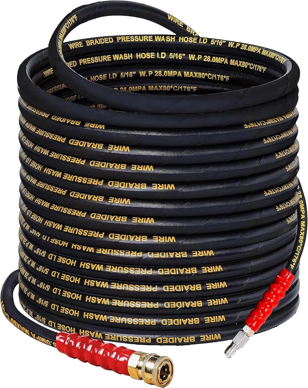 100 FT Kink Resistant Pressure Washer Hose, 4000 PSI with Quick Connect