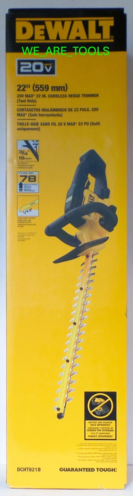 Dewalt 20V MAX DCHT821B 22″ Cordless Battery Hedge Trimmer 20 Volt Boxed