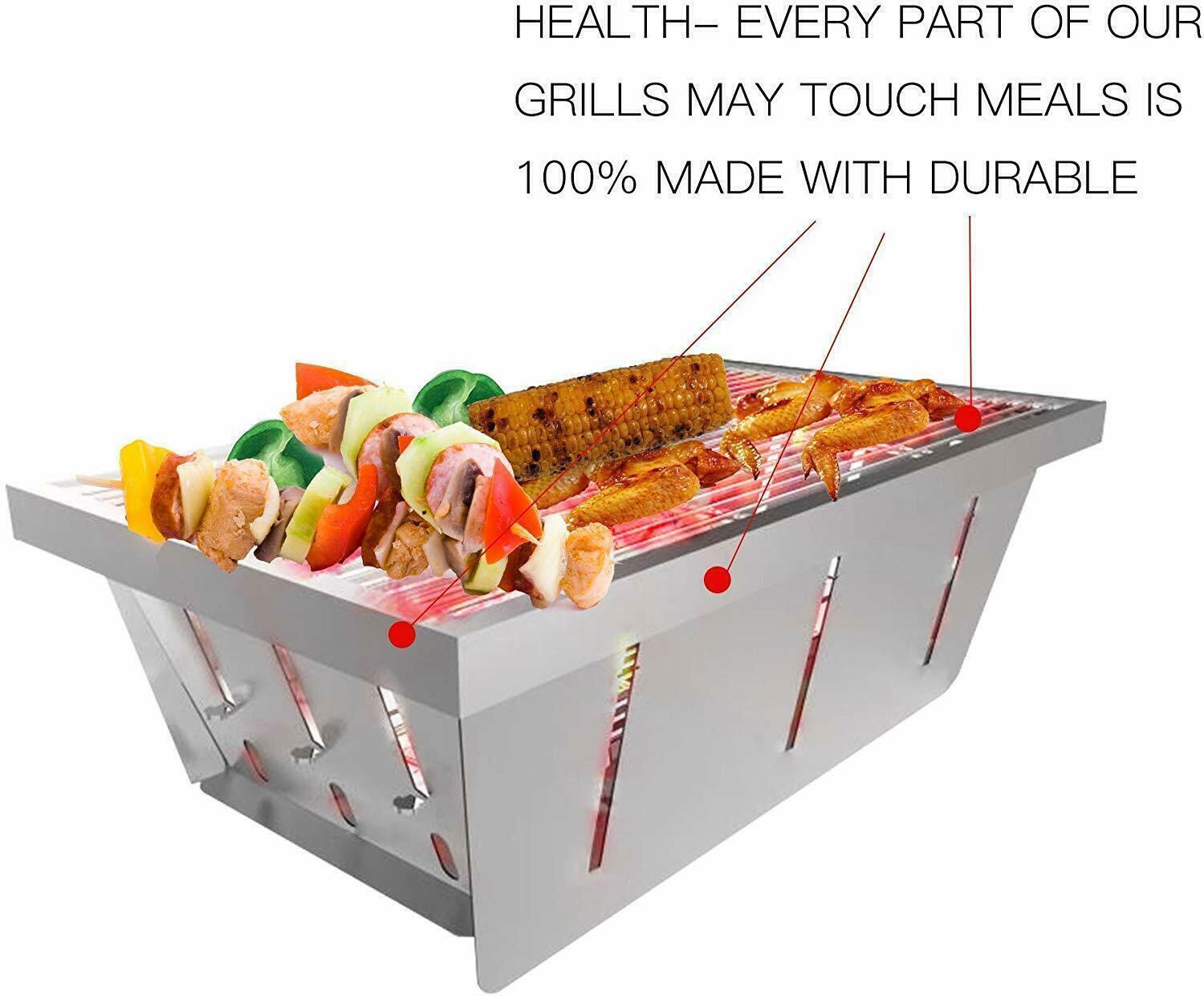 Portable Foldable Barbecue BBQ Grill Charcoal Stove Outdoor Camping Cooker