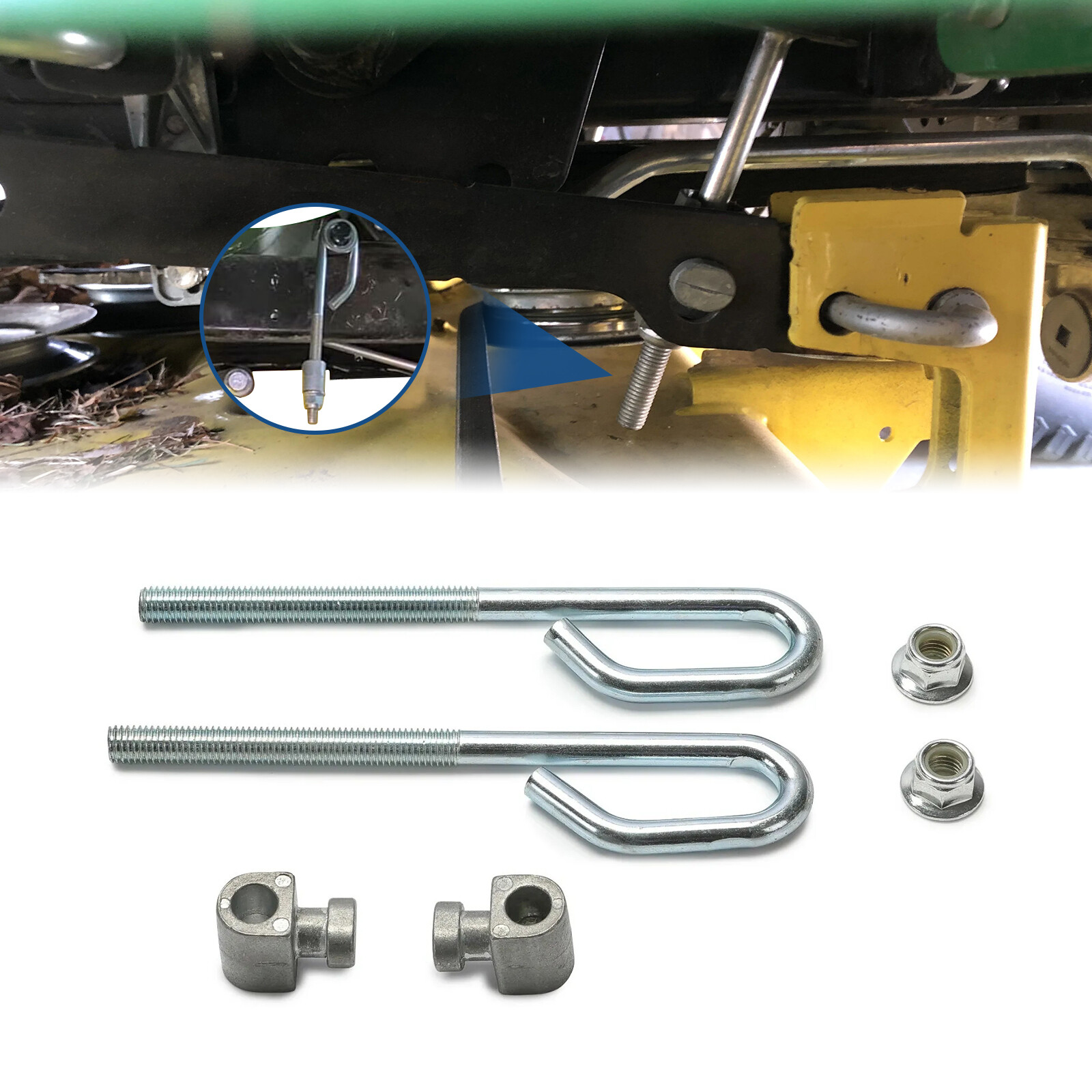 Mower Deck Lift Linkage Rod Bolt Nut Trunnion For John Deere D100 D110 D120 D130